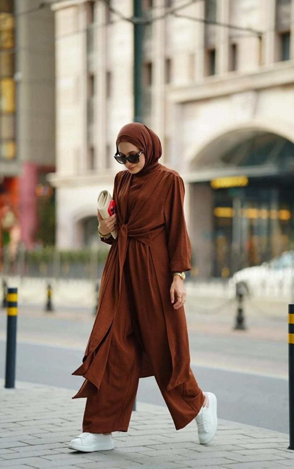 Abaya Jumpsuit zweiteiler dunkelbraun online shop hijab