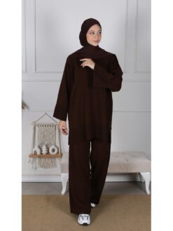 Basic Knitted zweiteiler online bestellen hijab shop dunkelbraun